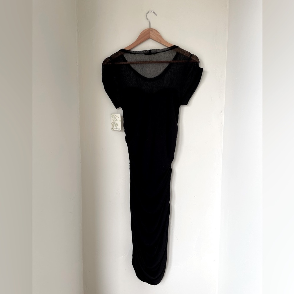 Weston Wear NWT new black jersey dress with mesh size S, free shipping!